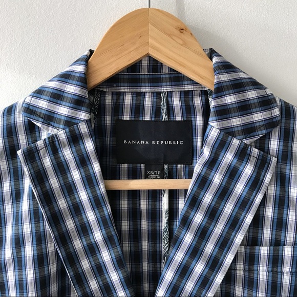 NEW Banana Republic Poplin Plaid Blazer - Picture 5 of 11